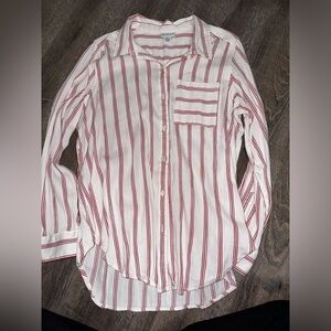 Liz Claiborne button down striped top size XL